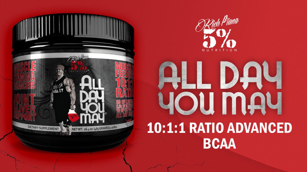 AllDayYouMay - 10:1:1 BCAA Product Explainer - 5% Nutrition