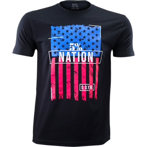 5% Nation Flag Black T-Shirt with Stars & Stripes