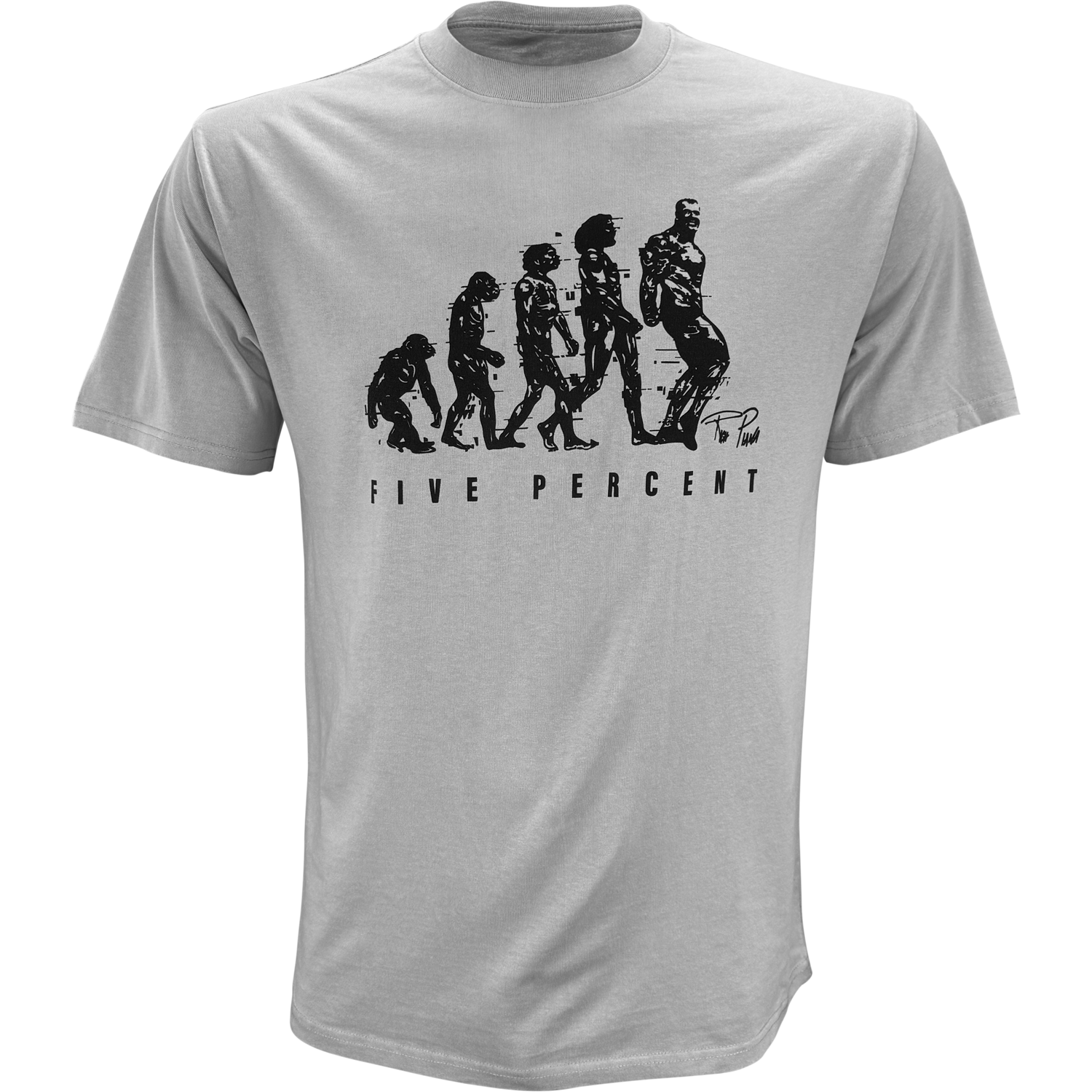 Rich Piana Evolution T-Shirt, Gray with Black Graphic