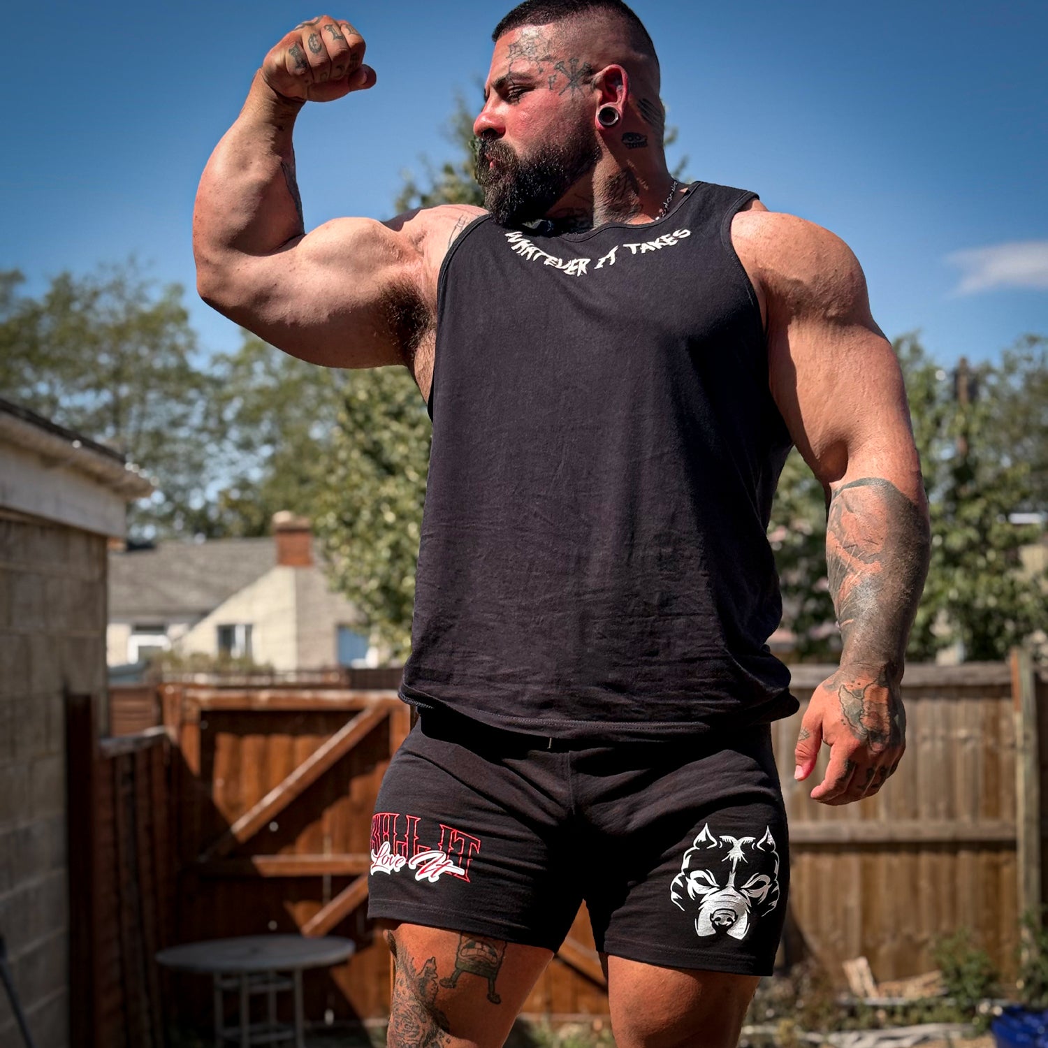 Love It Kill It Pitbull Black Sweat Shorts