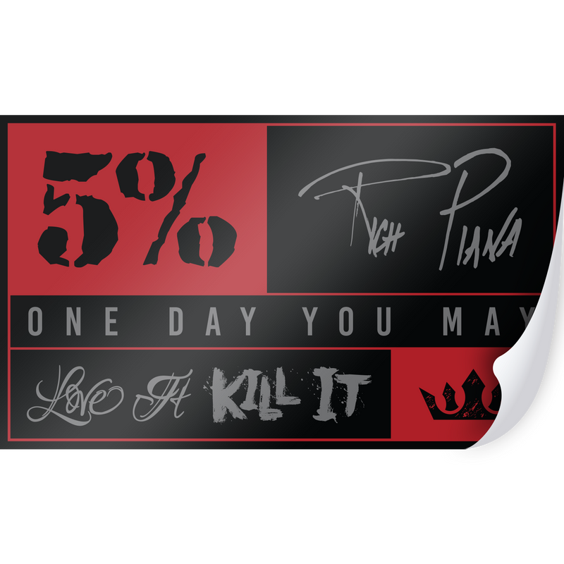 Slogan Decal | Rectangle (Black/Red)