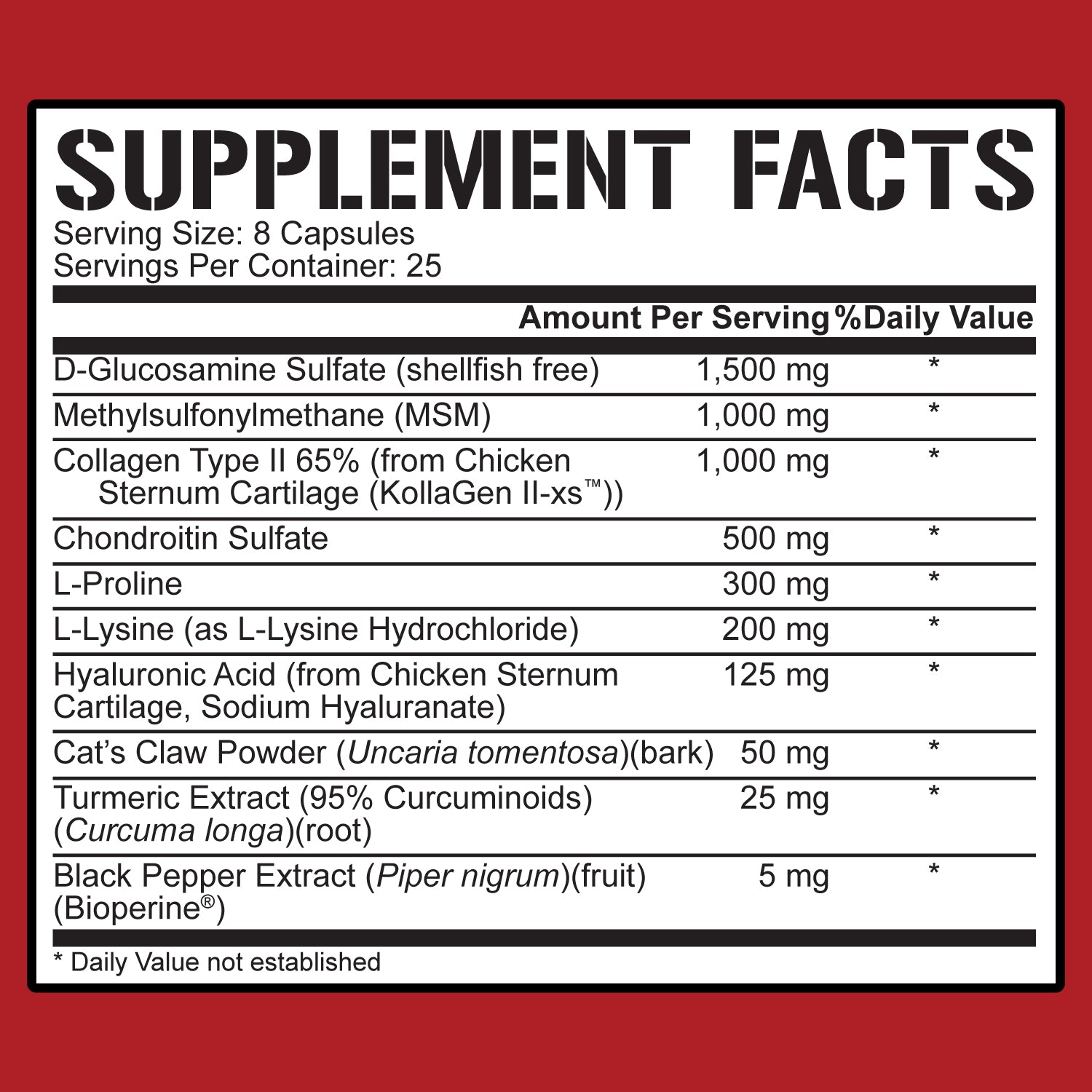 Joint Defender Soutien articulaire maximal : Série légendaire - 5 % de valeur nutritive