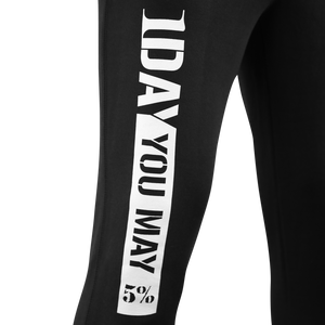 1DAYYOUMAY Black Joggers with White Lettering - 5% Nutrition
