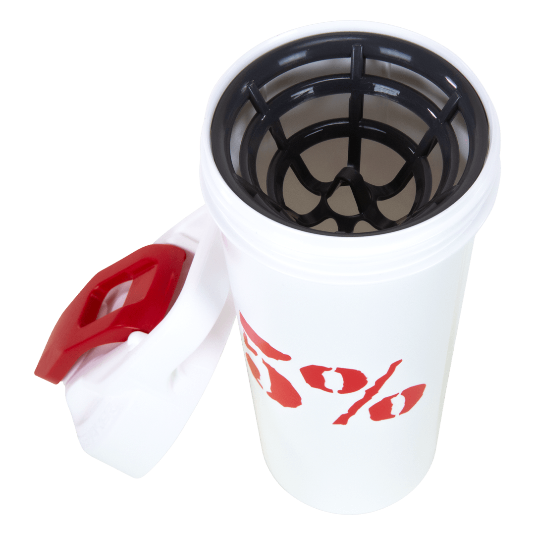 5% 20oz Shaker Cup (White/Red) - 5% Nutrition