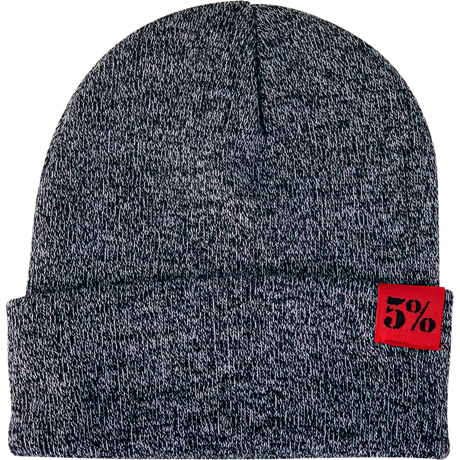 5% Heather Gray Beanie with Red Patch - 5% Nutrition