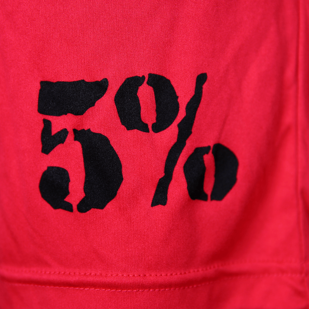 5% Red Shorts with Black Lettering - 5% Nutrition