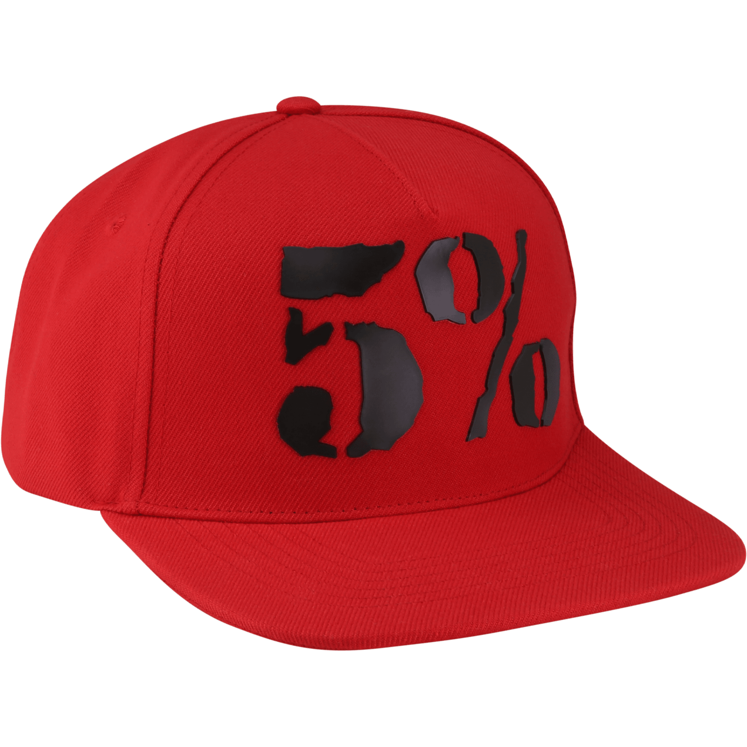 5% Rubber Logo, Red Hat with Black Lettering - 5% Nutrition