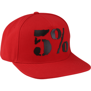 5% Rubber Logo, Red Hat with Black Lettering - 5% Nutrition