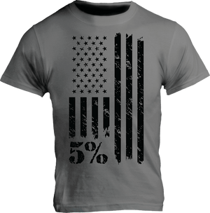 American Flag Graphic T-Shirt, Gray - 5% Nutrition