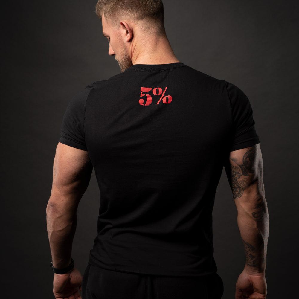 Bigger By The Day, Black T-Shirt with Red Lettering - 5% Nutrition