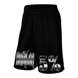 HUSTLER, Black Shorts with White Lettering - 5% Nutrition