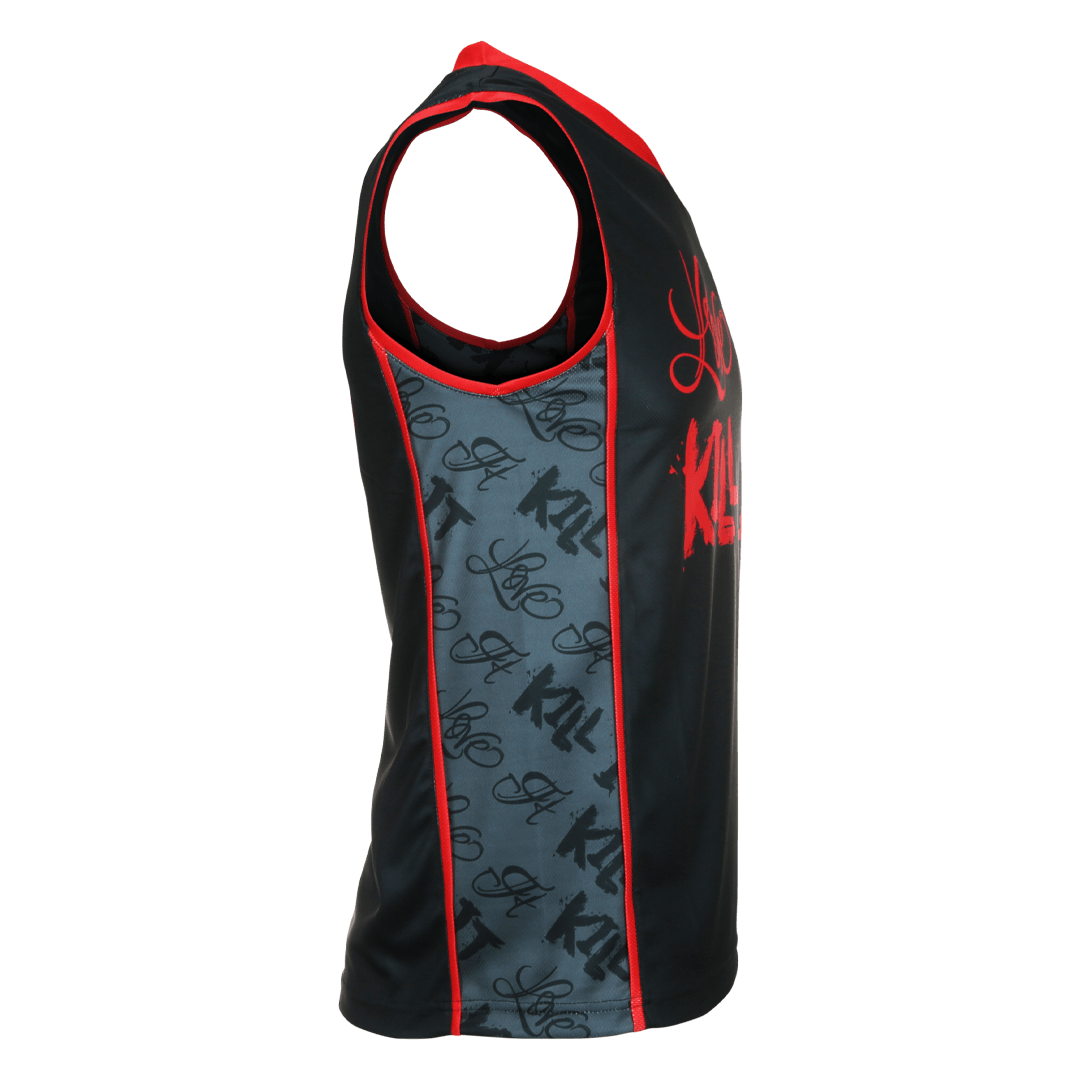 Love It Kill It, Black & Red Basketball Jersey - 5% Nutrition