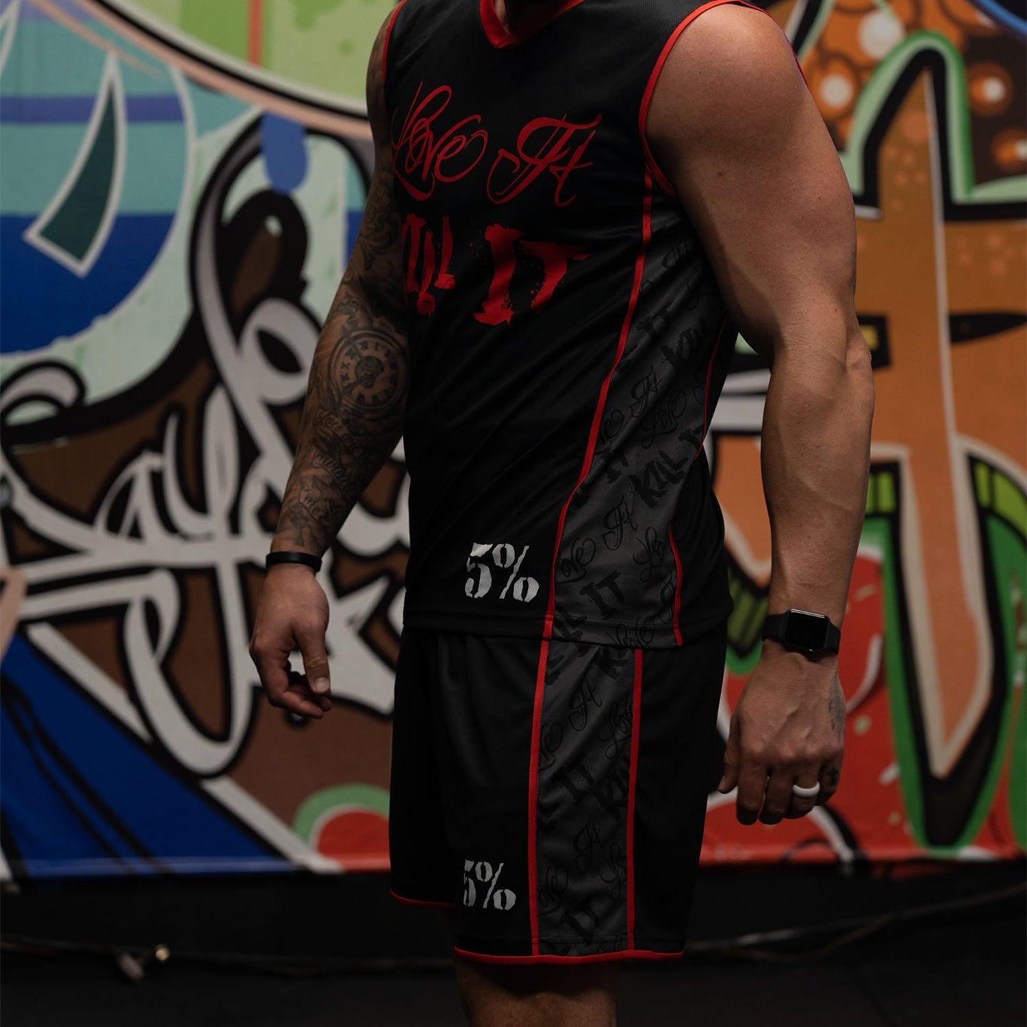 Love It Kill It, Black & Red Basketball Shorts - 5% Nutrition