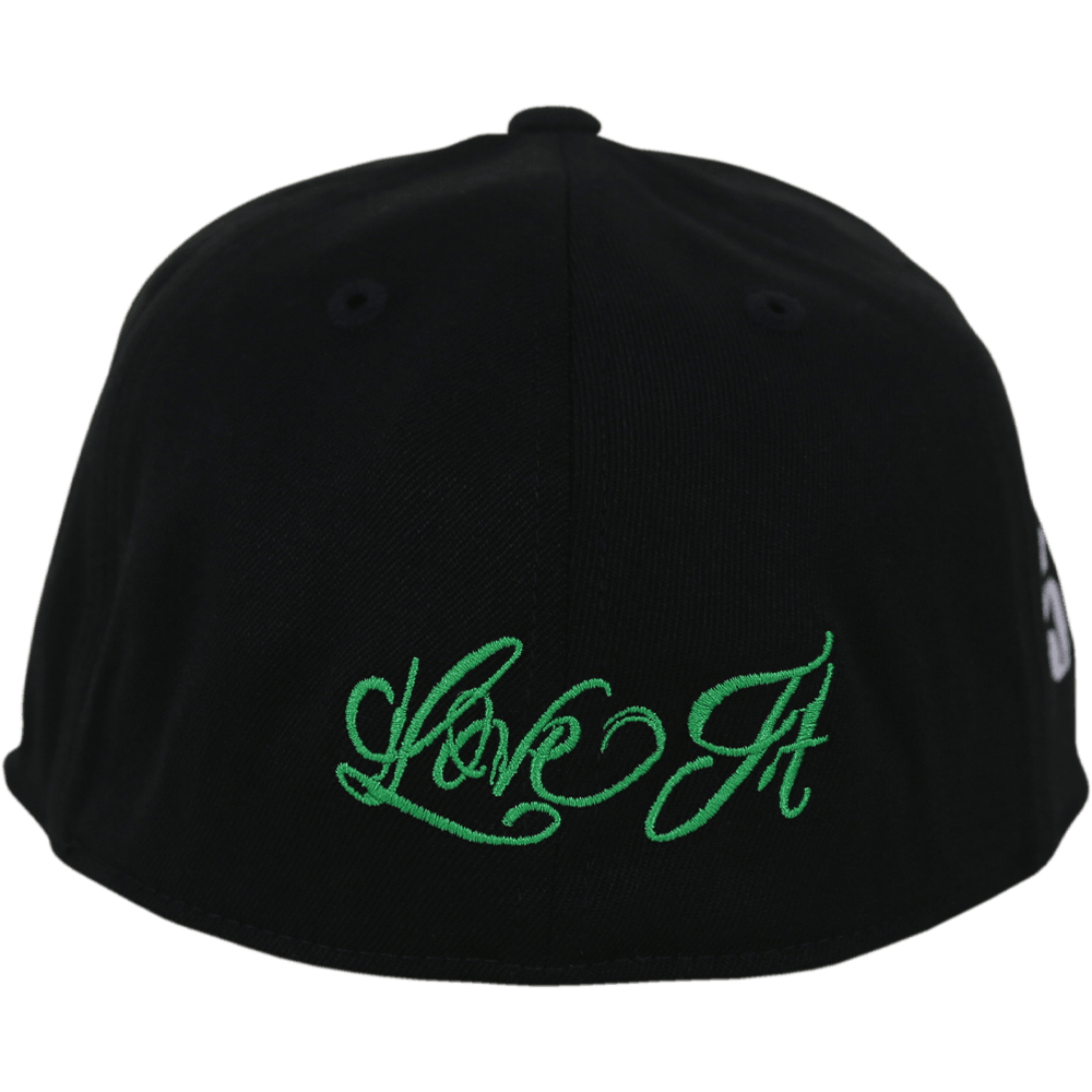 Love It Kill It, Black Hat with Green Lettering - 5% Nutrition