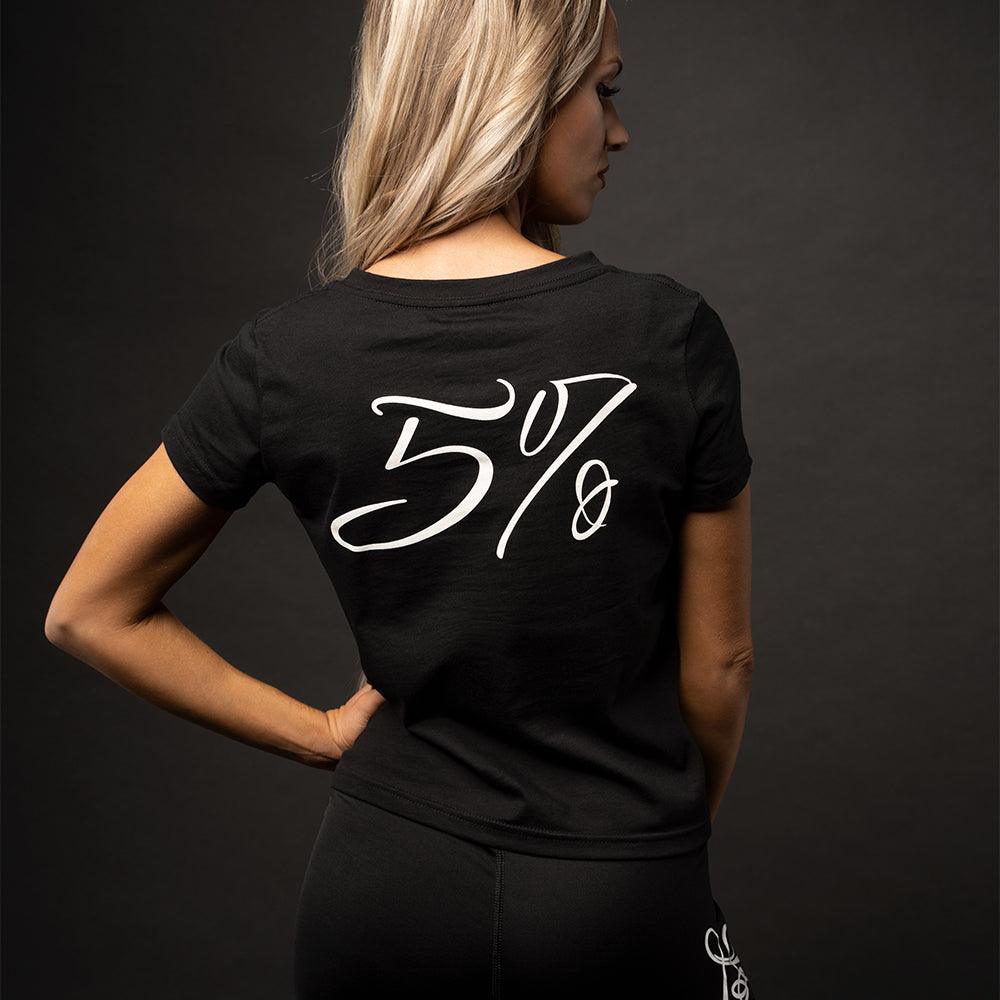 Love It Kill It, Women's Cropped T-Shirt (Black with White Lettering) - 5% Nutrition