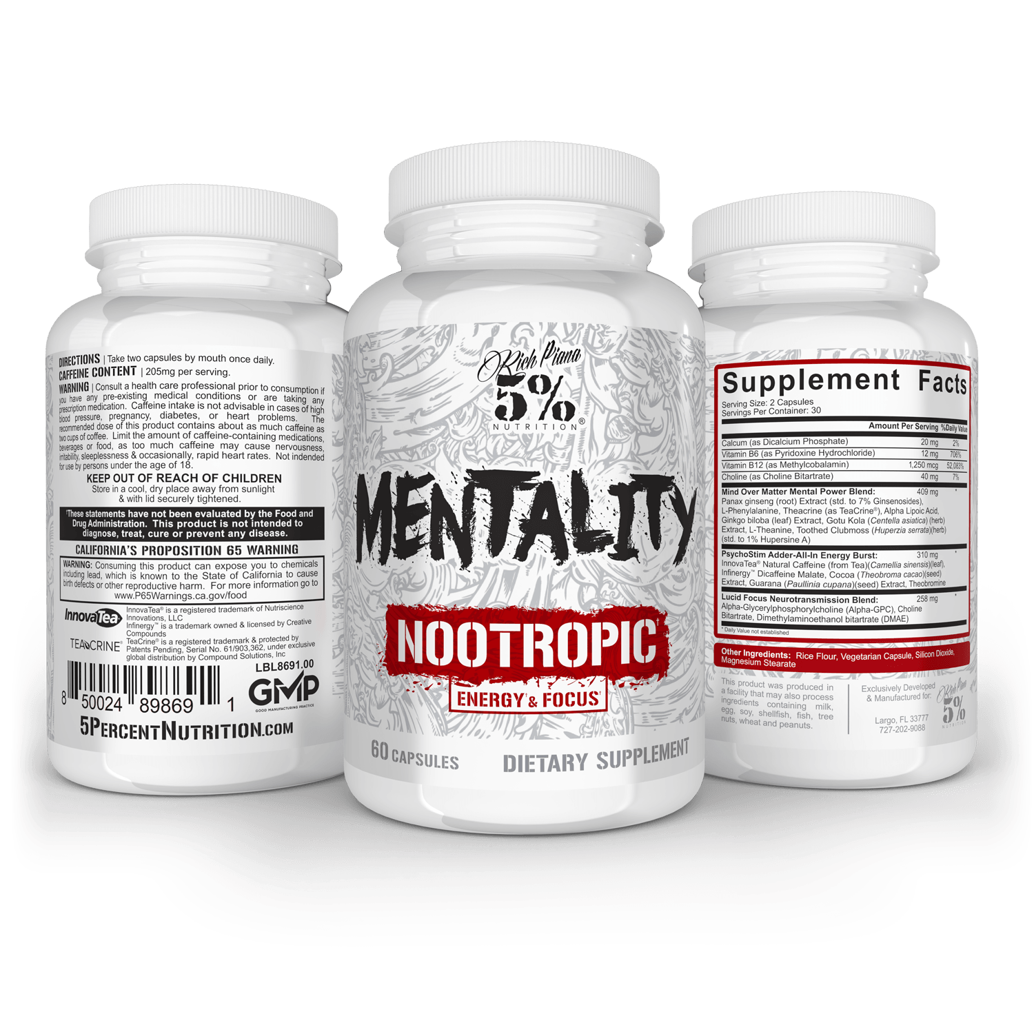 Mentality Nootropic Blend: Legendary Series - 5% Nutrition