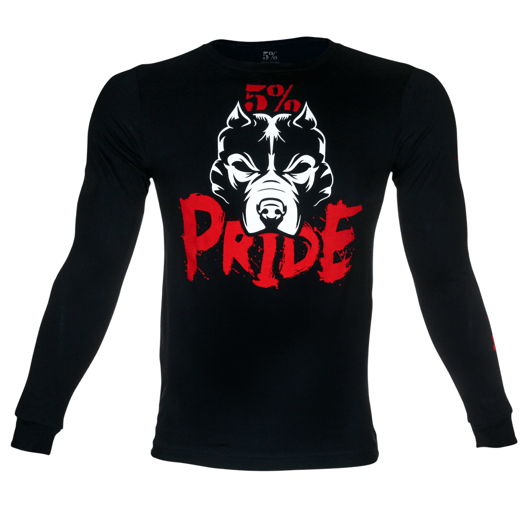 Pitbull, Black Long Sleeved Shirt - 5% Nutrition